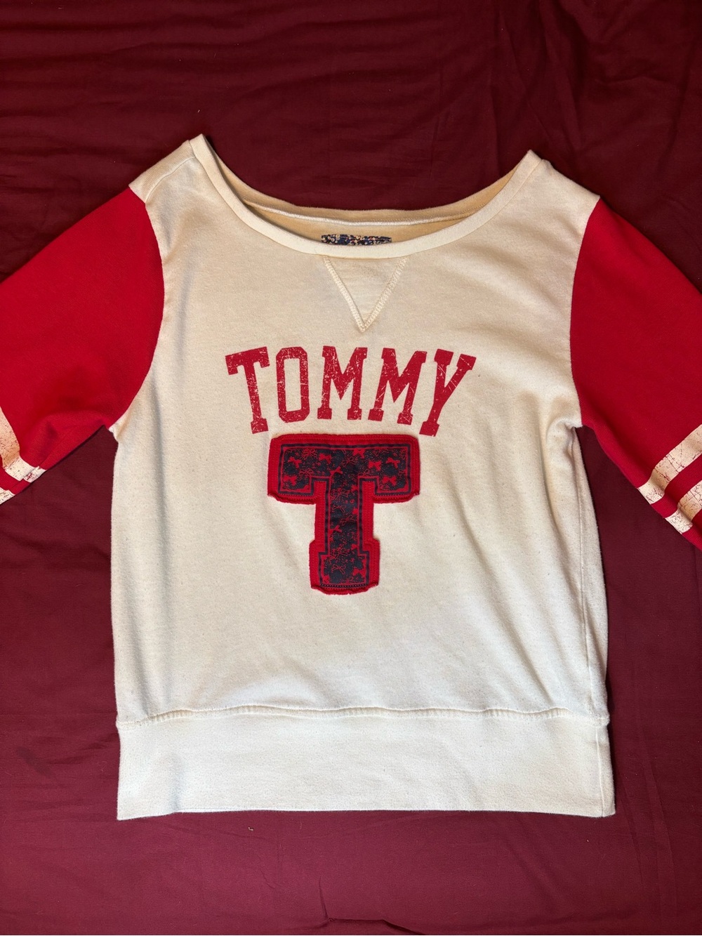 Tommy Hilfiger y2k striped long sleeve tee (Tommy Girl), white & red